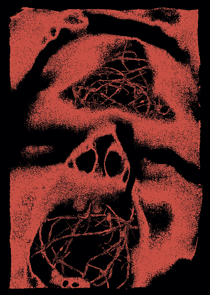 Distorted Face with Tangled Roots