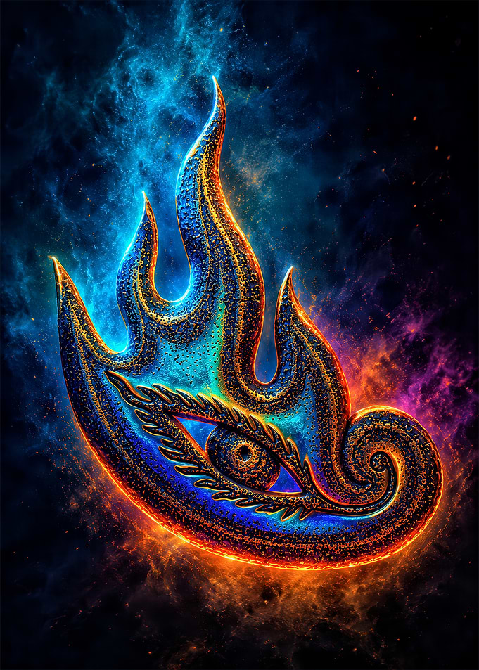 Mystical Flaming Eye Symbol