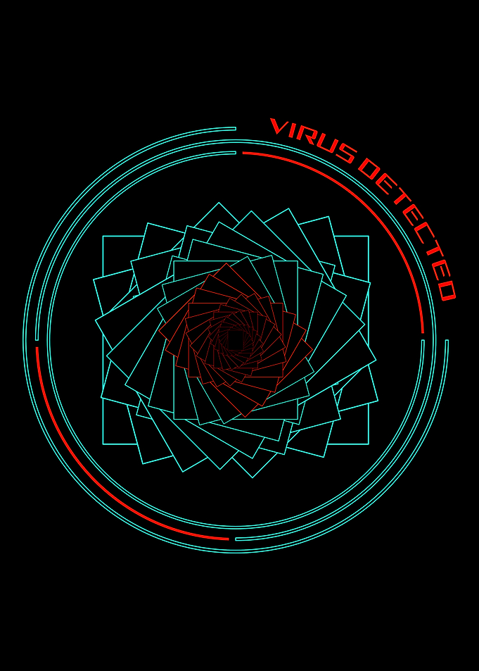 Virus Detected Cyber Security Futuristic Tech