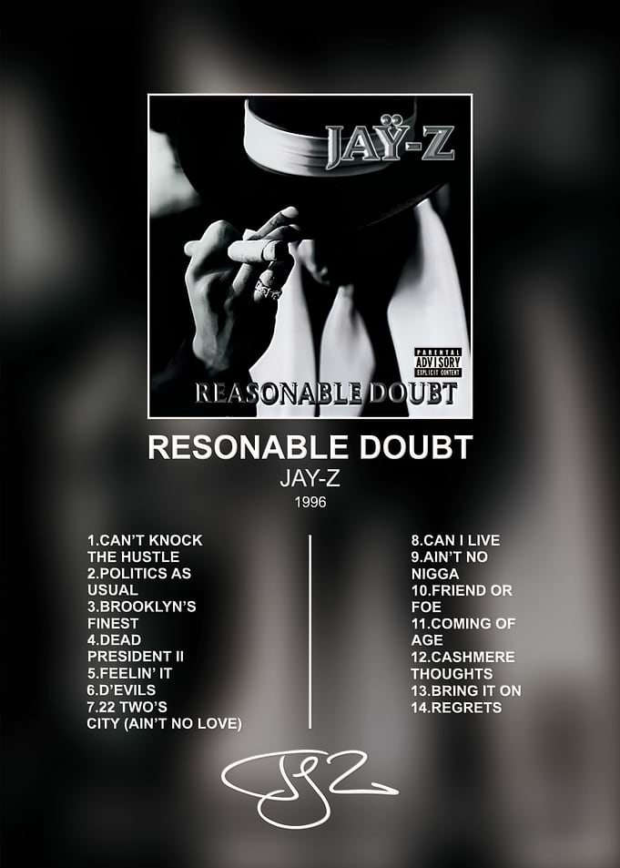 Jay-Z Reasonable Doubt Album Poster