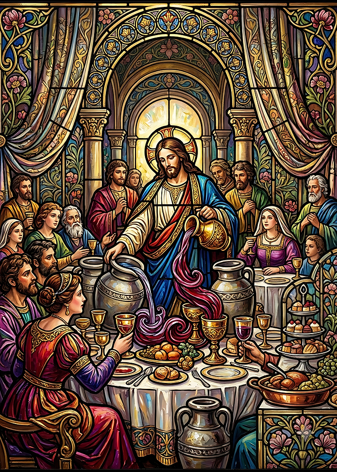 Jesus Performing the Miracle at Cana