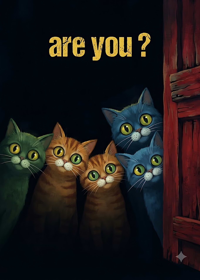 Curious Cats Peeking Out