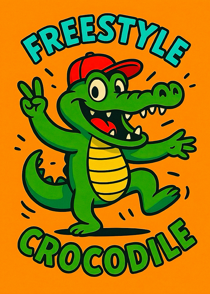 Freestyle Crocodile Cartoon Graphic