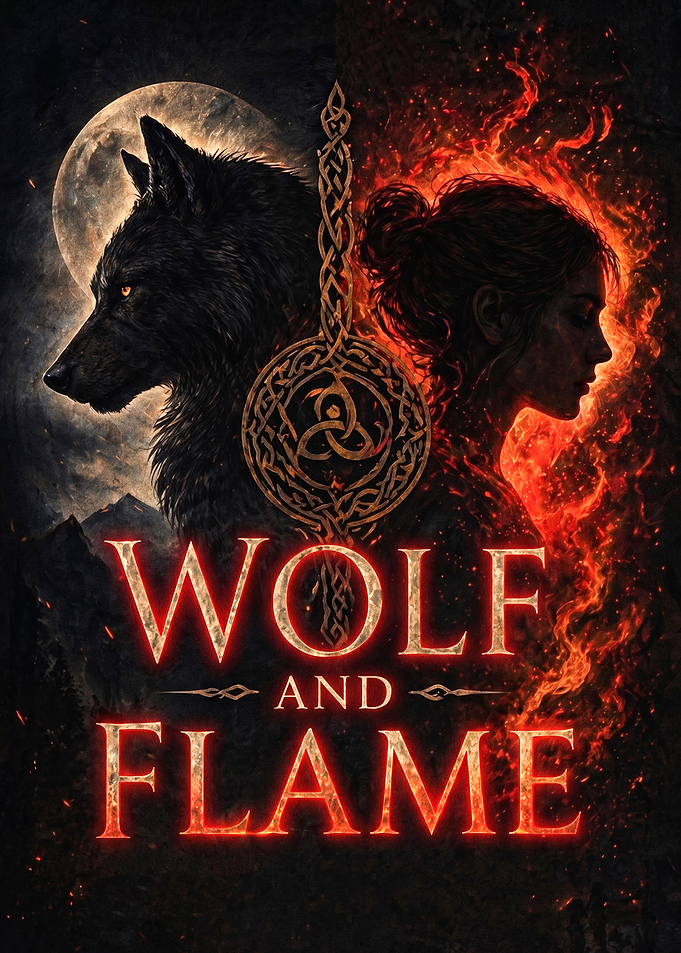 Wolf and Flame Fantasy Art