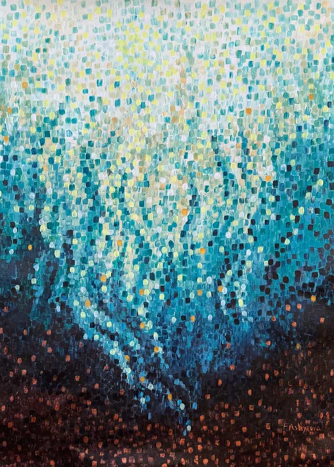Abstract Pointillist Painting of Light