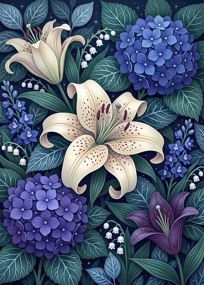 Elegant Floral Botanical Illustration