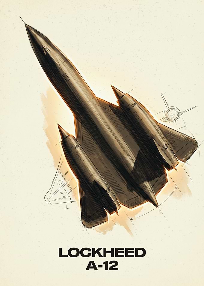 Lockheed A-12 Oxcart Technical Sketch