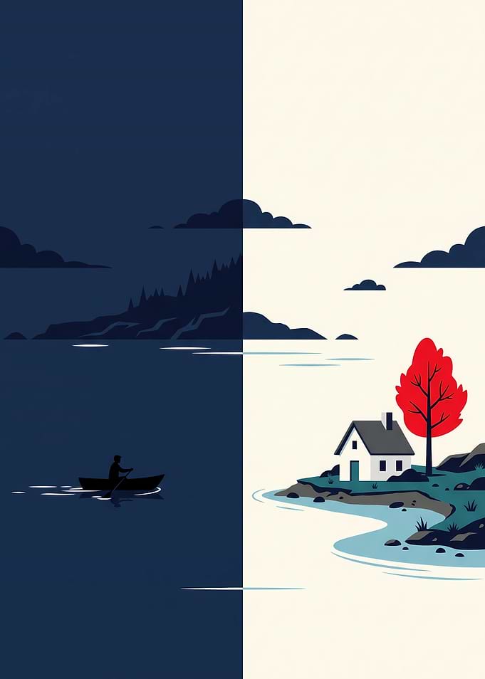 Duality of Day and Night Landscape