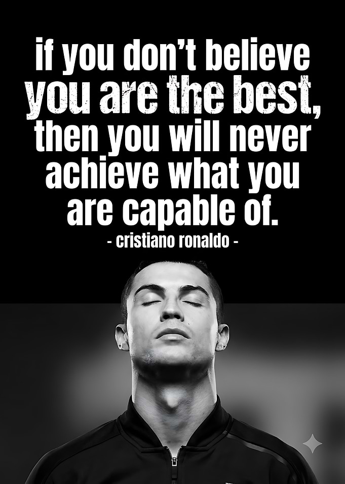Cristiano Ronaldo Inspirational Quote Poster