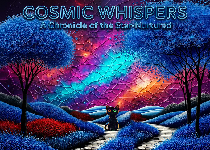 Cosmic Whispers Star-Nurtured Cat Landscape