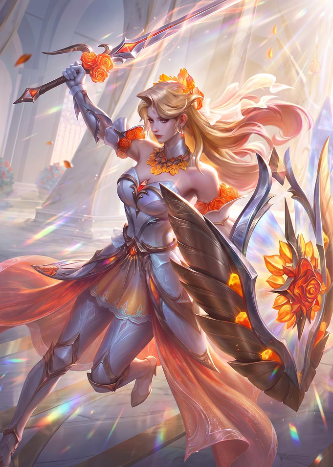 Warrior Princess with Rose Shield
