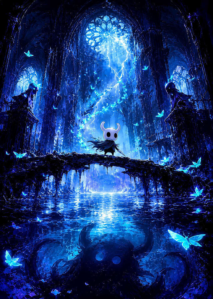 Hollow Knight in Blue Cathedral