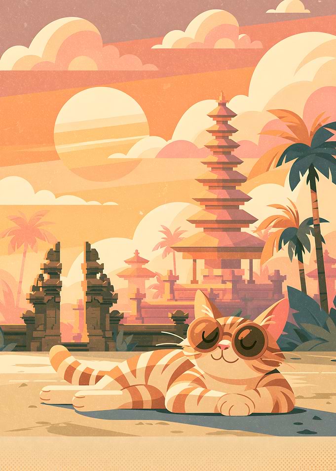 Cool Cat Relaxing in Bali