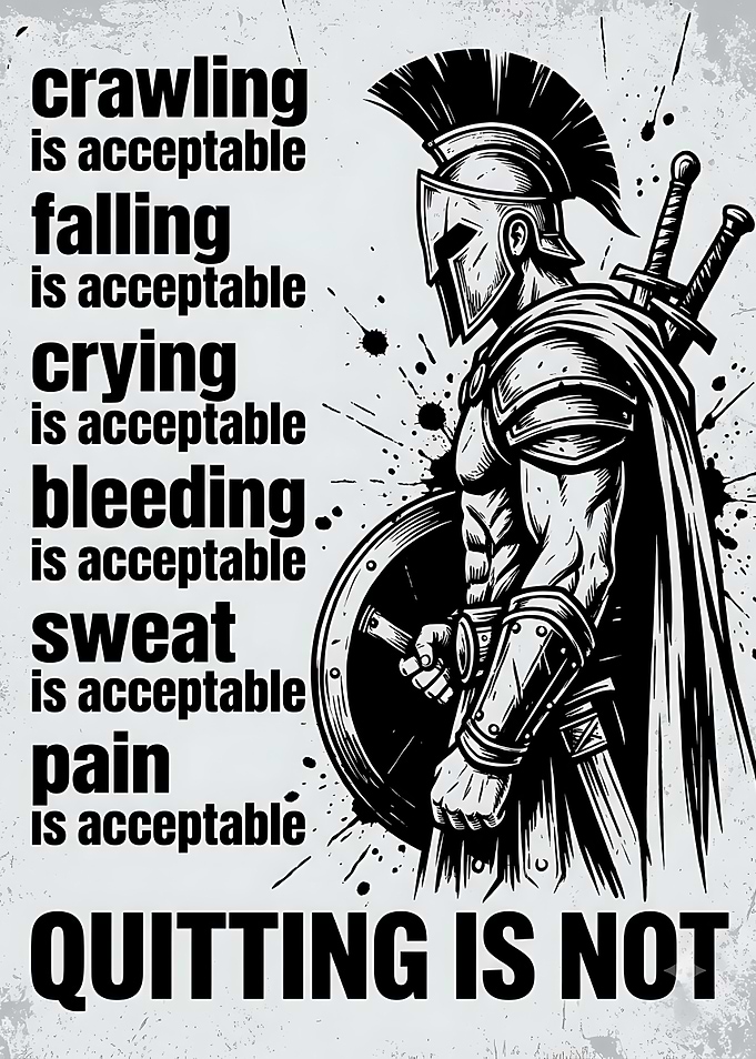 Spartan Warrior Inspirational Quote Poster