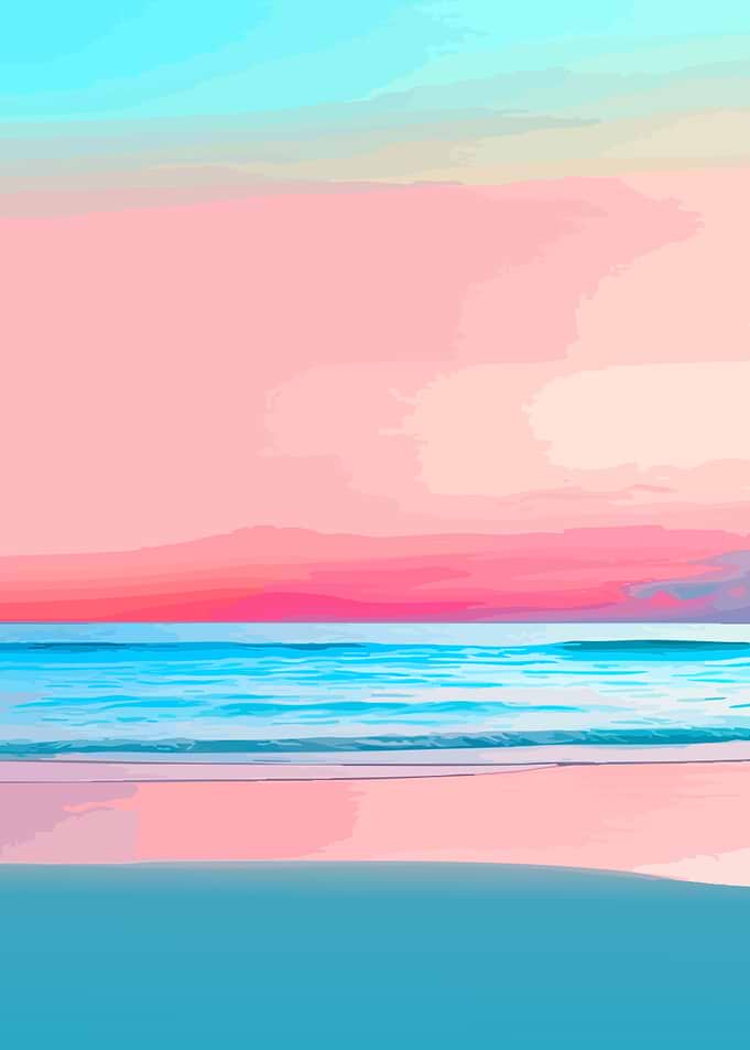 Pastel Sunset Over Calm Ocean