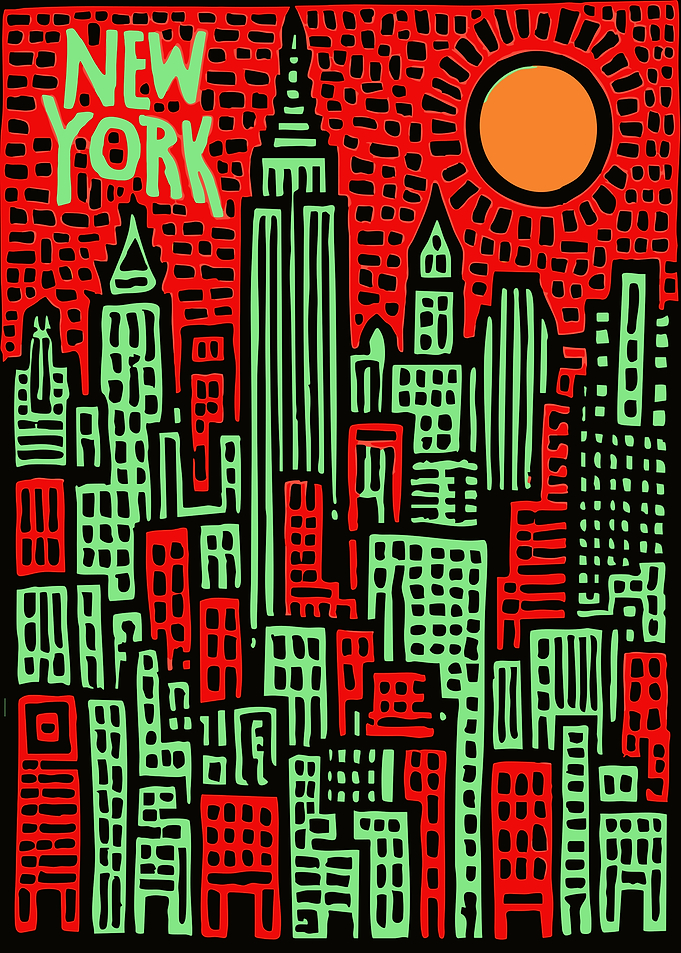 Pop Art New York City Skyline