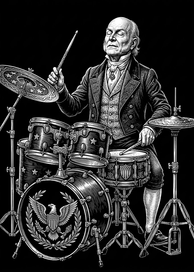 John Quincy Adams Playing Drums