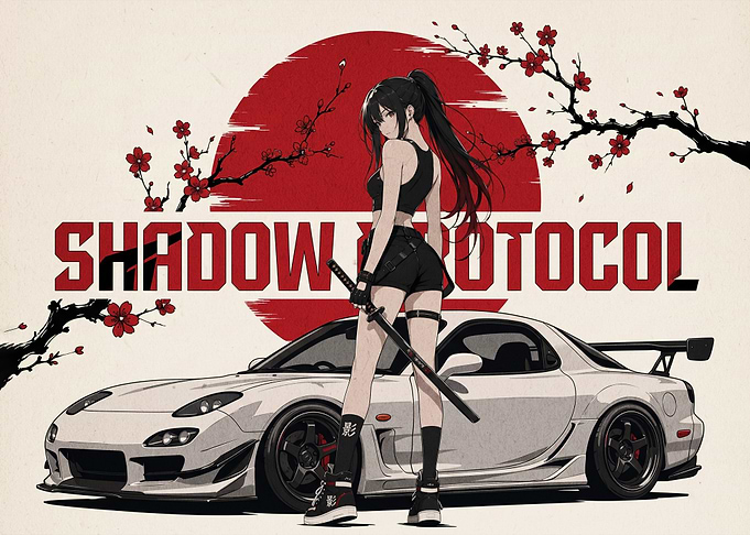 Anime Girl with Mazda RX-7