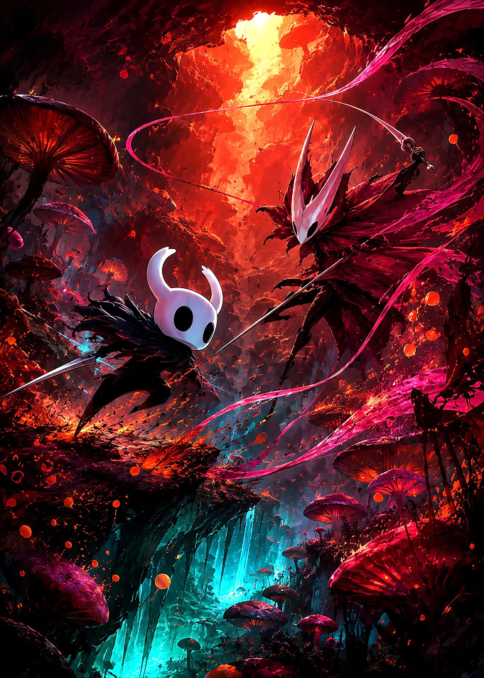Hollow Knight and Hornet Battle