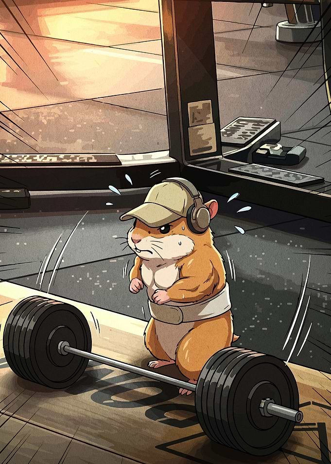 Muscular Hamster Lifting Weights