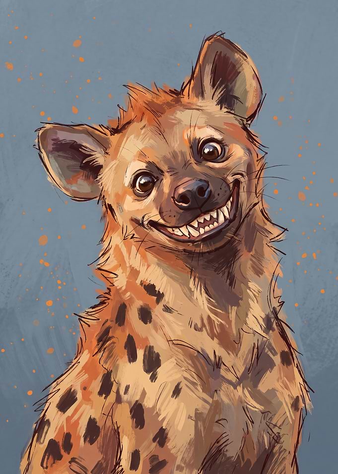 Smiling Spotted Hyena Portrait