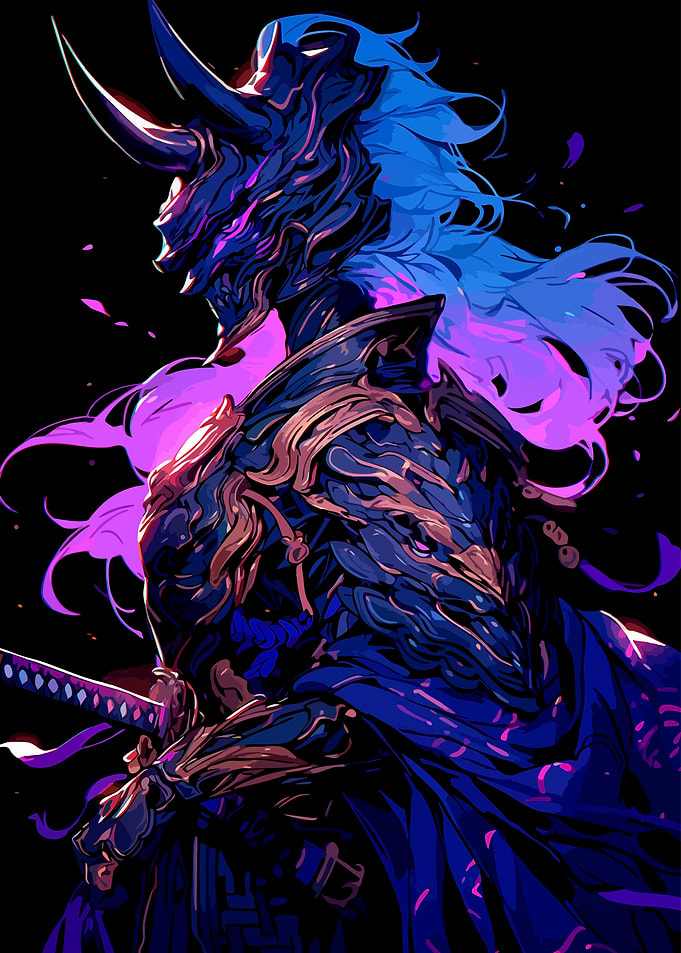 Neon Oni Samurai Warrior