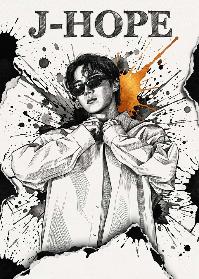 J-Hope BTS Artistic Portrait Poster