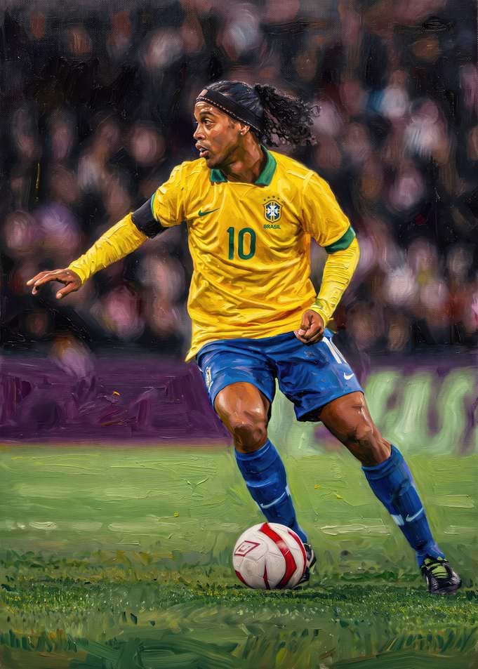 Ronaldinho Gaucho Brazil Soccer Painting