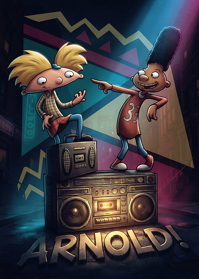 Hey Arnold Retro Boombox Illustration