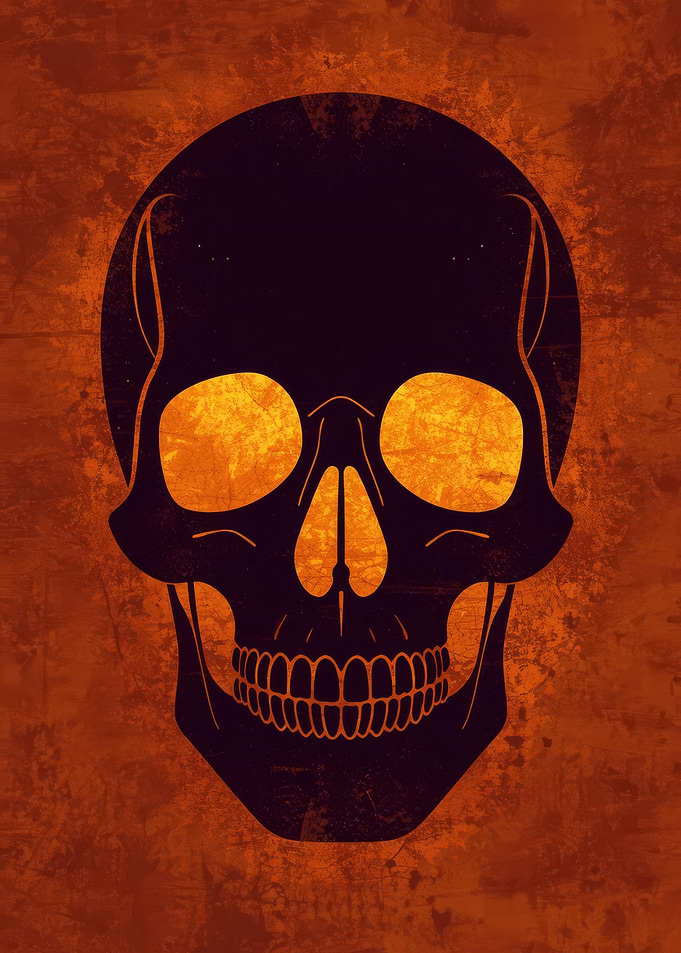 Sunlit Skull — Minimal Grunge Skull Illustration