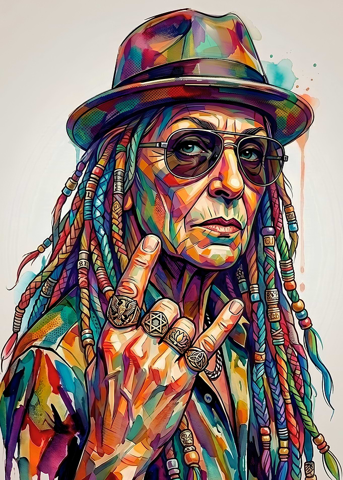 Colorful Portrait of a Rocker