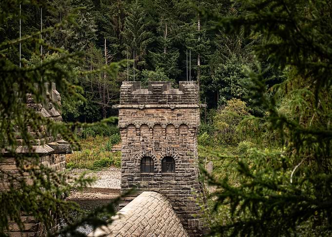 Stone Dam Tower in Forest