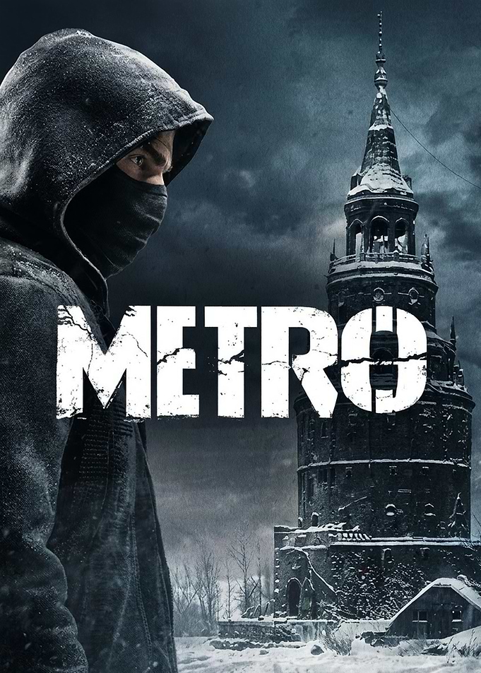 Metro Game Poster with Hooded Figure