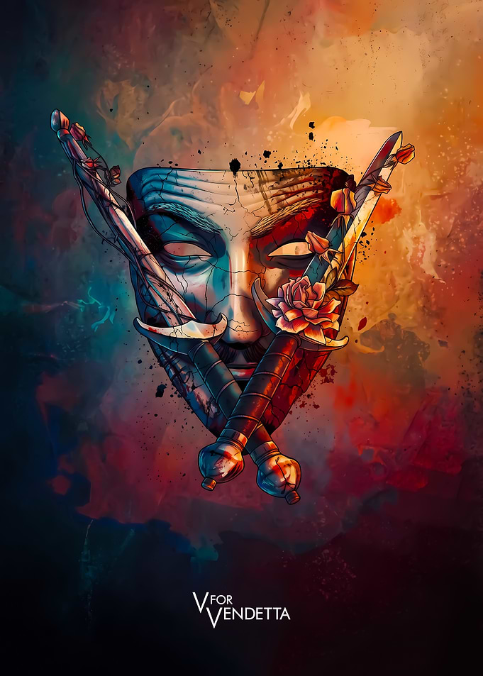 V for Vendetta Mask and Daggers