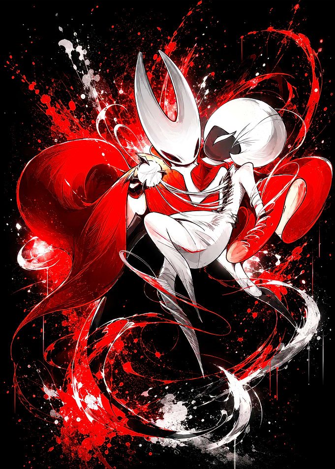 Hornet and Ghost Hollow Knight Art