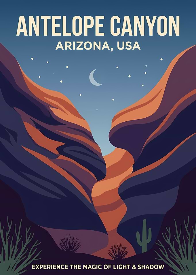 Antelope Canyon Arizona Travel Poster