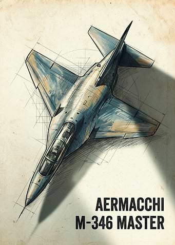 Aermacchi M-346 Master Blueprint Poster