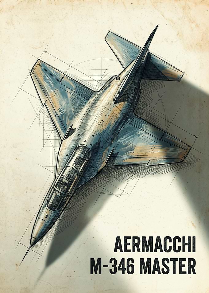 Aermacchi M-346 Master Blueprint Poster