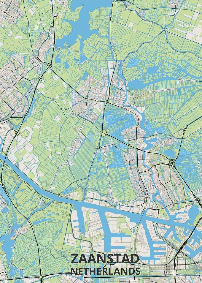 Zaanstad Netherlands City Map