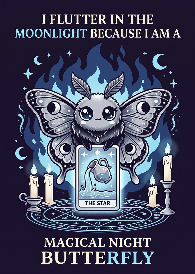 Magical Moth Tarot Card Illustration