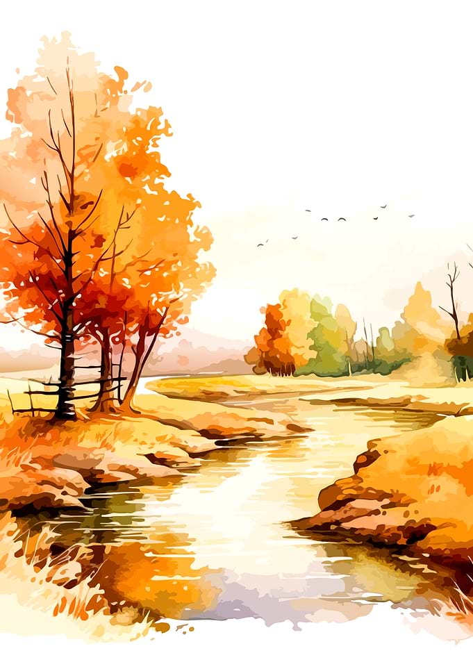 Autumn Landscape with River