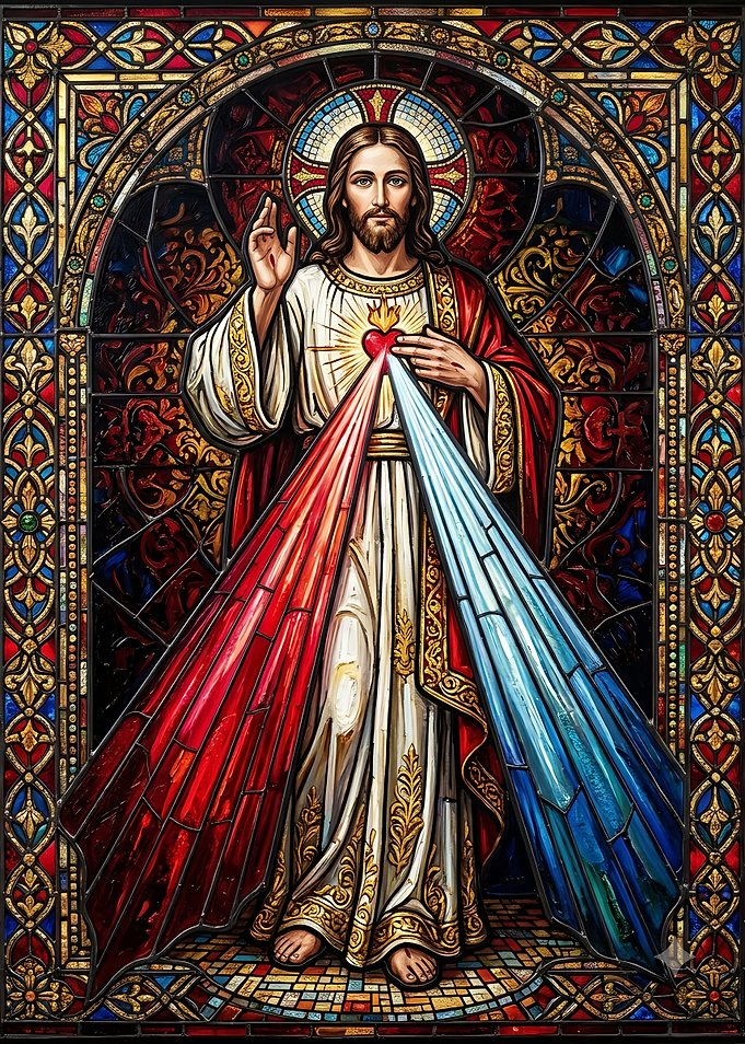 Divine Mercy Stained Glass Art