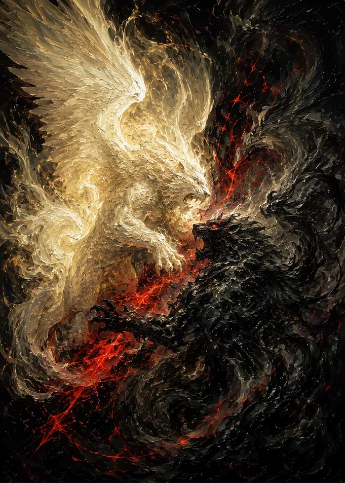 Epic Battle of Light and Shadow