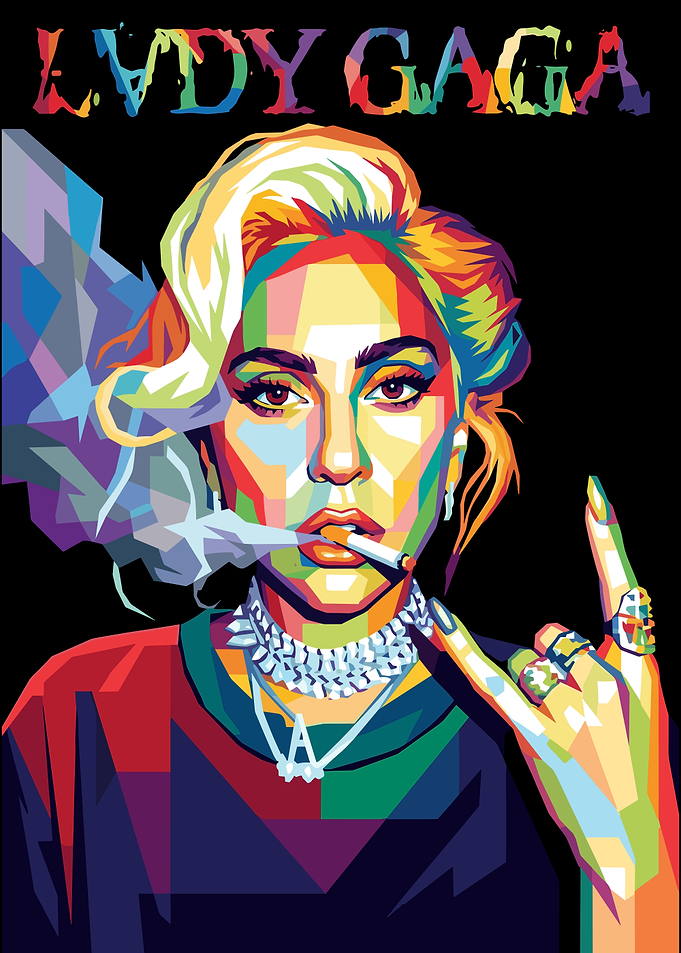 Lady Gaga WPAP Pop Art Portrait