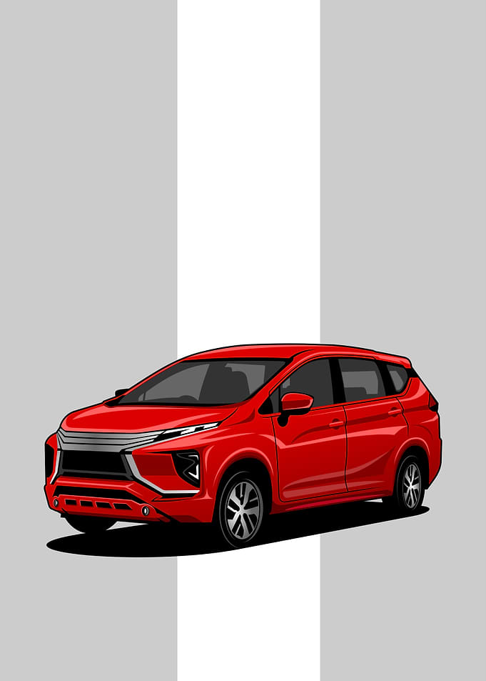 Red Mitsubishi Xpander Vector Illustration