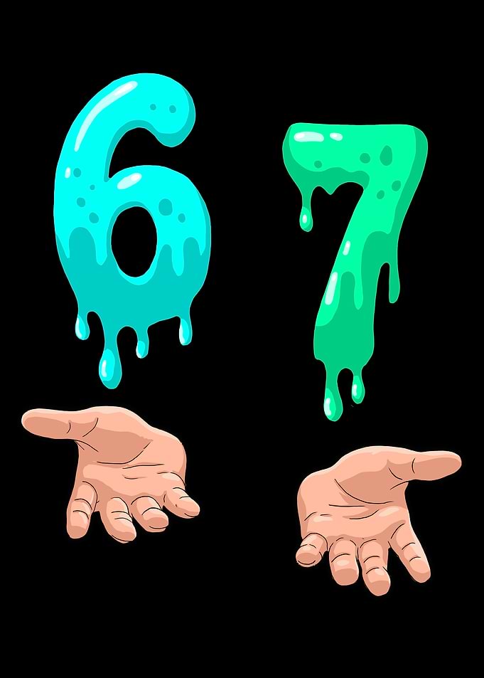 Slime Drip Numbers 67 Graphic