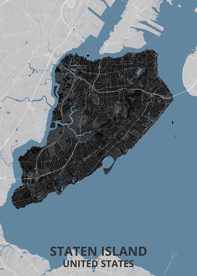 Staten Island Map Poster