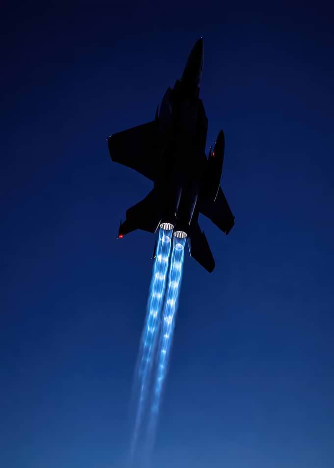 F-15 Eagle Silhouette Afterburner Climb
