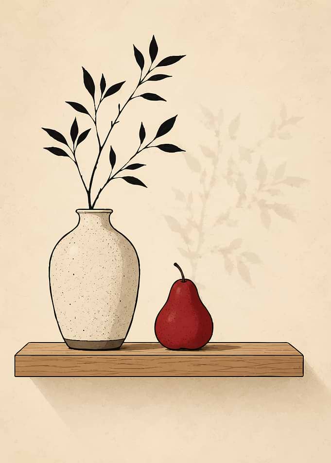 Minimalist Still Life with Pear