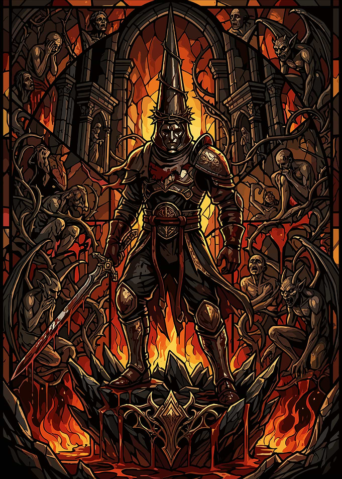 The Penitent One Stained Glass Art